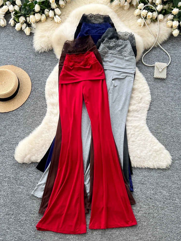High Waist Straight Leg Pants Women's Casual Style Lengthening Legs Korean Style Spring Commute Fashion Long Pants