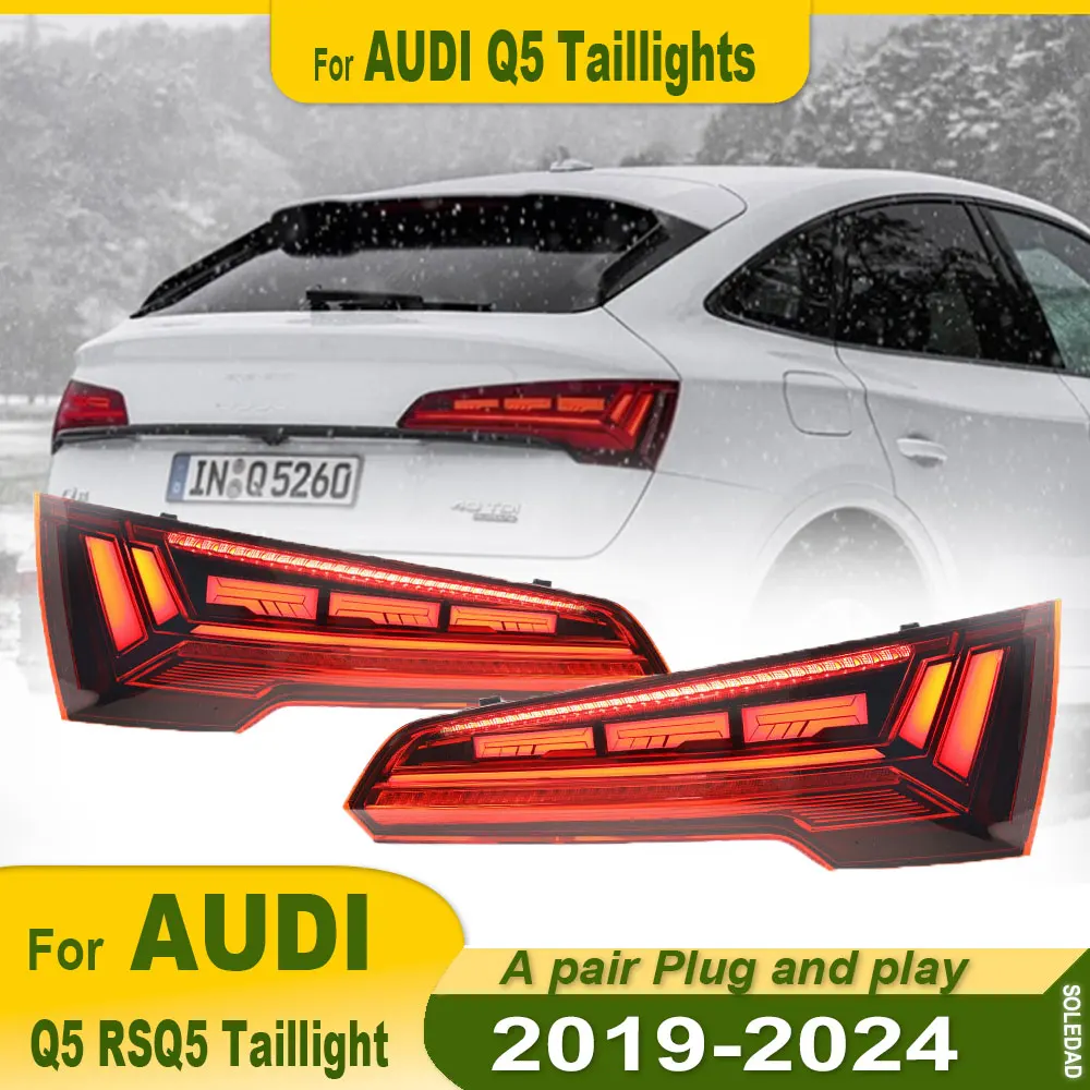 Car Light For Audi Q5 2018 2019 2020 2021 2022 2023 2024 Tail Light LED Projector Tail Lamp Daytime Running Light Accessories