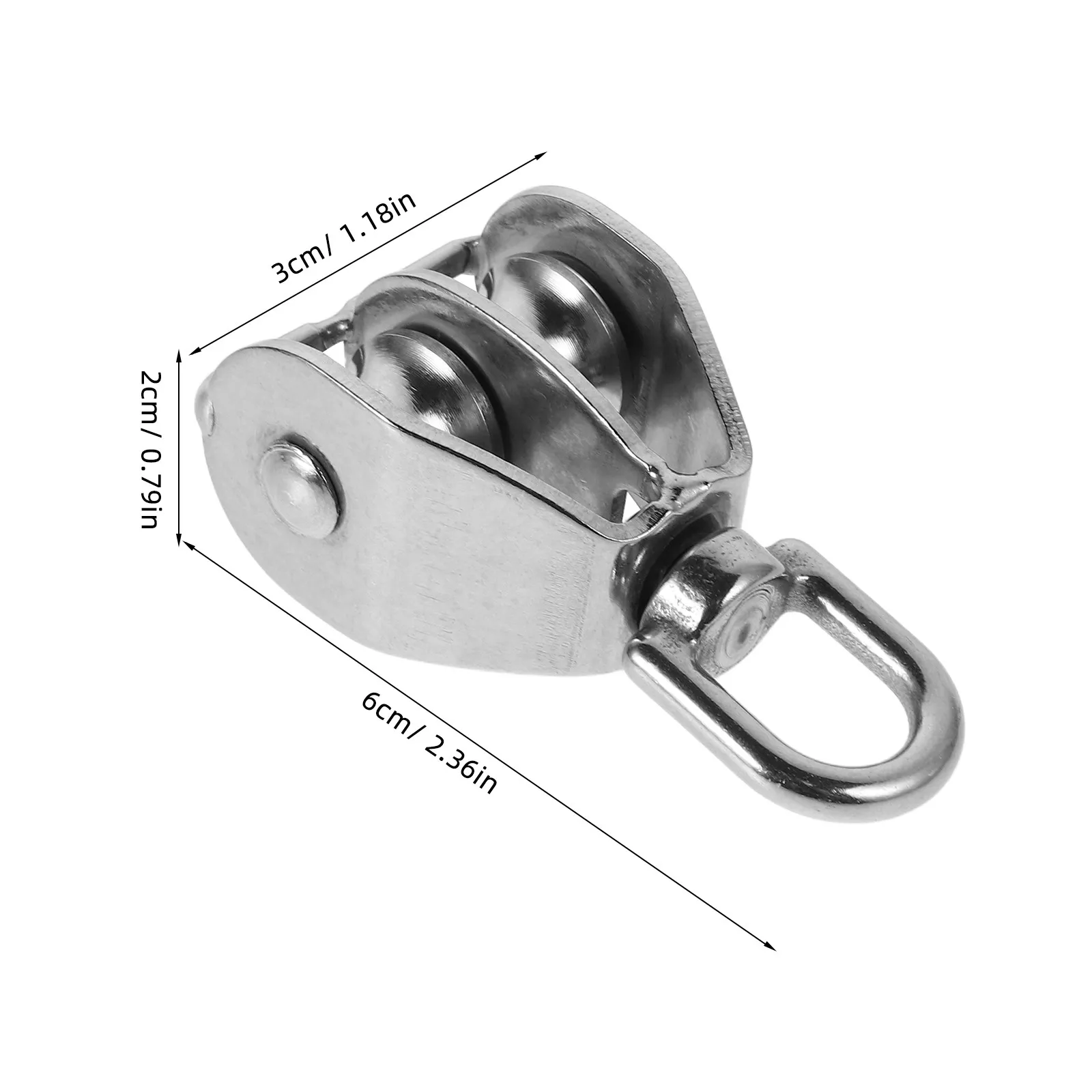 Stainless Steel Dual Pulley Marine Pulley Block Heavy Duty Rope Lifting for Fishing Vessels Docks Anchors Cable