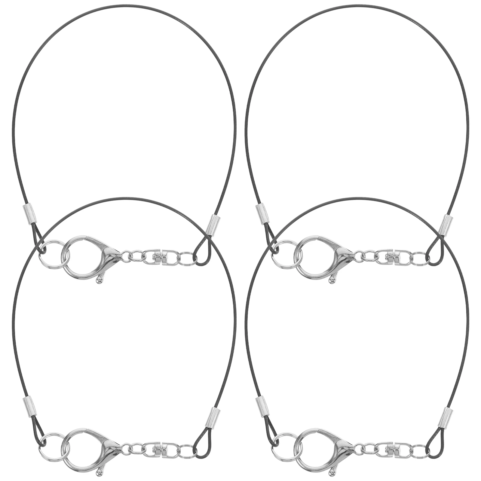 

4pcs Stylus Lanyard Tether Anti-Loss Pen Chain Steel Wire Pu Lightweight Multifunctional For Keys Id Badges Travel Work