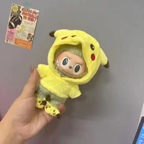 För/Tyg 17cm Labubu Ny Mini Plyschdocka Klädset Söt Pikachu Kostym Tecknad Vinyldocka Kpop Idol Docka Kläder Accessoarer 8 best sales anime plyschdockakläder - №3