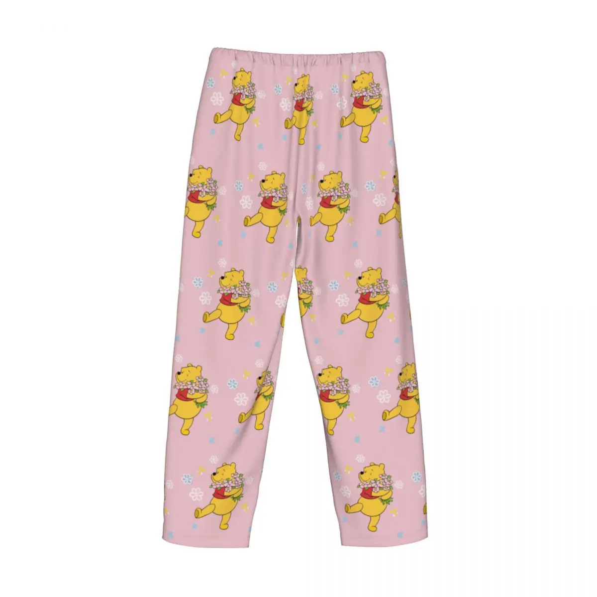 Custom Winnie The Pooh Pajama Pants for Men Cute Cartoon Lounge Sleep Stretch Sleepwear Bottoms with Pockets