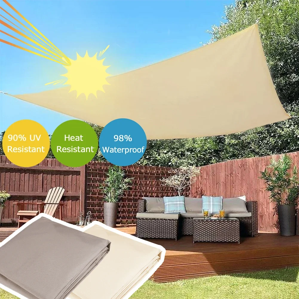 Outdoor Awnings Waterproof Sun Shade Sail Garden Canopies For Terrace Car Canvas Awning Rectangle Pool Garden Sun-Shelter