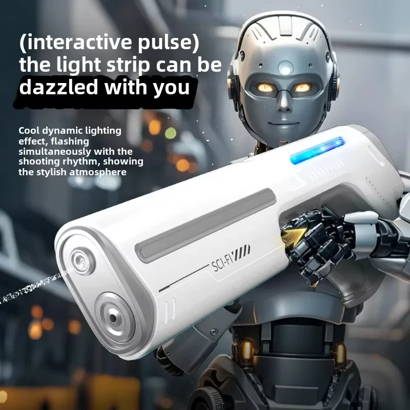 Elektryczny pistolet na wodę ładowany przez USB Automatyczny, mocny Squirt Magazynowanie wody o dużej pojemności Letnia zabawka plażowa dla dzieci i chłopców