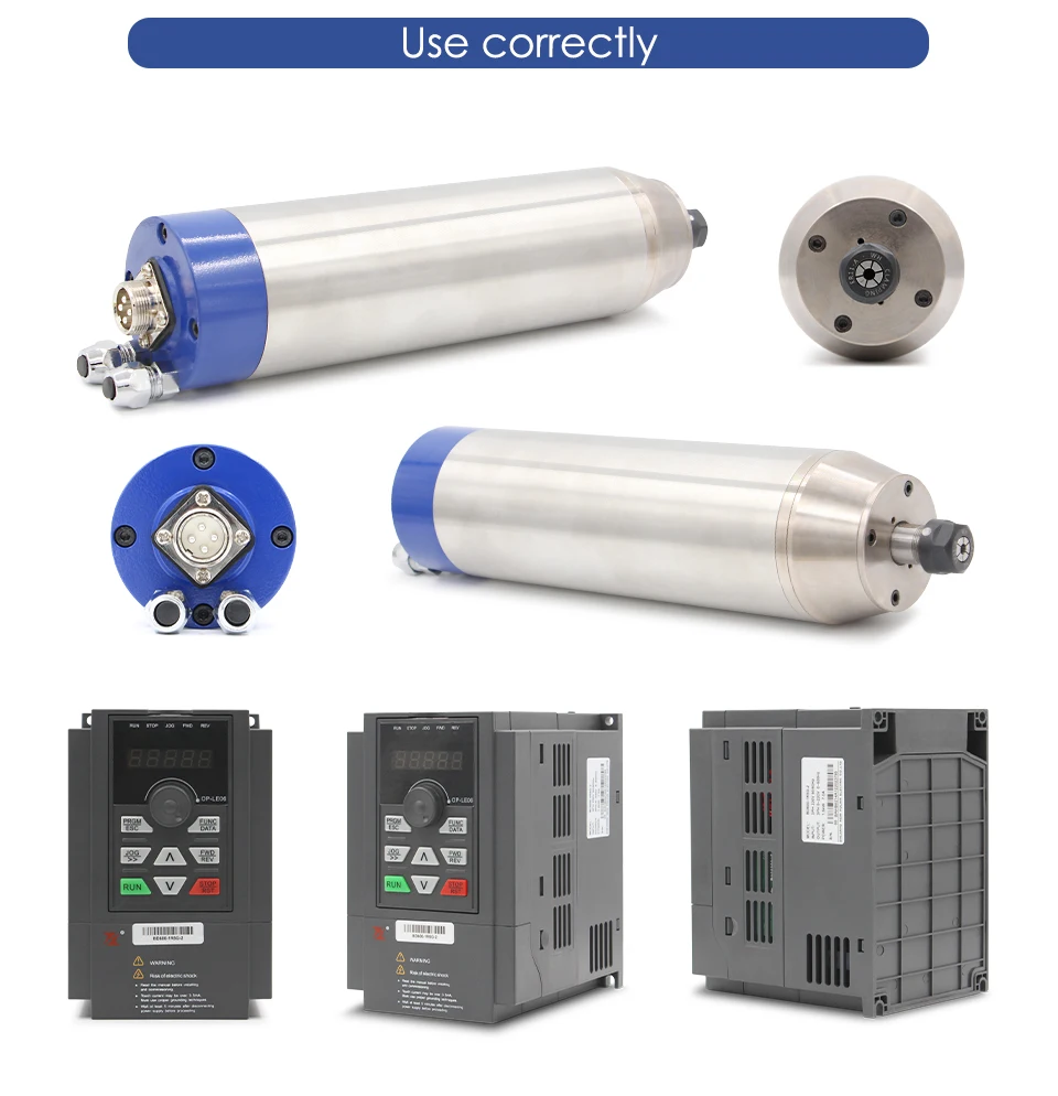 G-PENNY 0,8 kW ER11 Metallbearbeitungsspindelmotor, Kugelförmiger, wassergekühlter Motor mit Keramiklager & 1,5 kW FULING BD600 Frequenzumrichter & 75 W Wasserpumpe – Detail 14