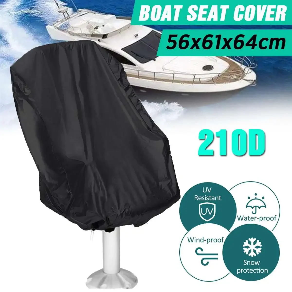 56x61x64cm Boat Seat Cover Waterproof Anti UV Dust Elastic Marine Folding Seat Cover Ship Rotate Chair Table Furniture Cover