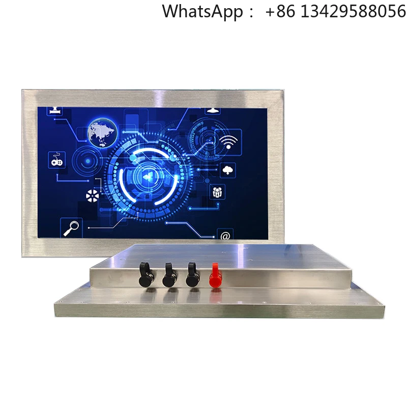

sunlight Readable 18.5 Inch LCD LED Stainless Steel Touch Screen Monitor with VGA HDM1 in M12 Connectors for Workstation PC