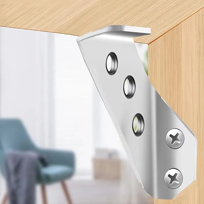 10/20pcs Thickened Stainless Steel Angle Code 90 Degrees Right Angle Fixed Bracket Furniture Connectors