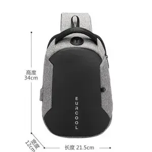 Sac de poitrine à bandoulière multifonction pour hommes, port de charge USB, pack de messagers, étanche, sacs initiés