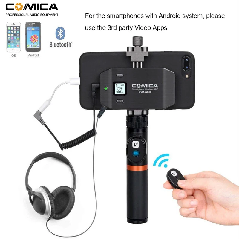 

Comica CVM-WS50 6 Channels Smartphone Wireless Lavalier Lapel Microphone System for iPhone Phones/DSLR Cameras