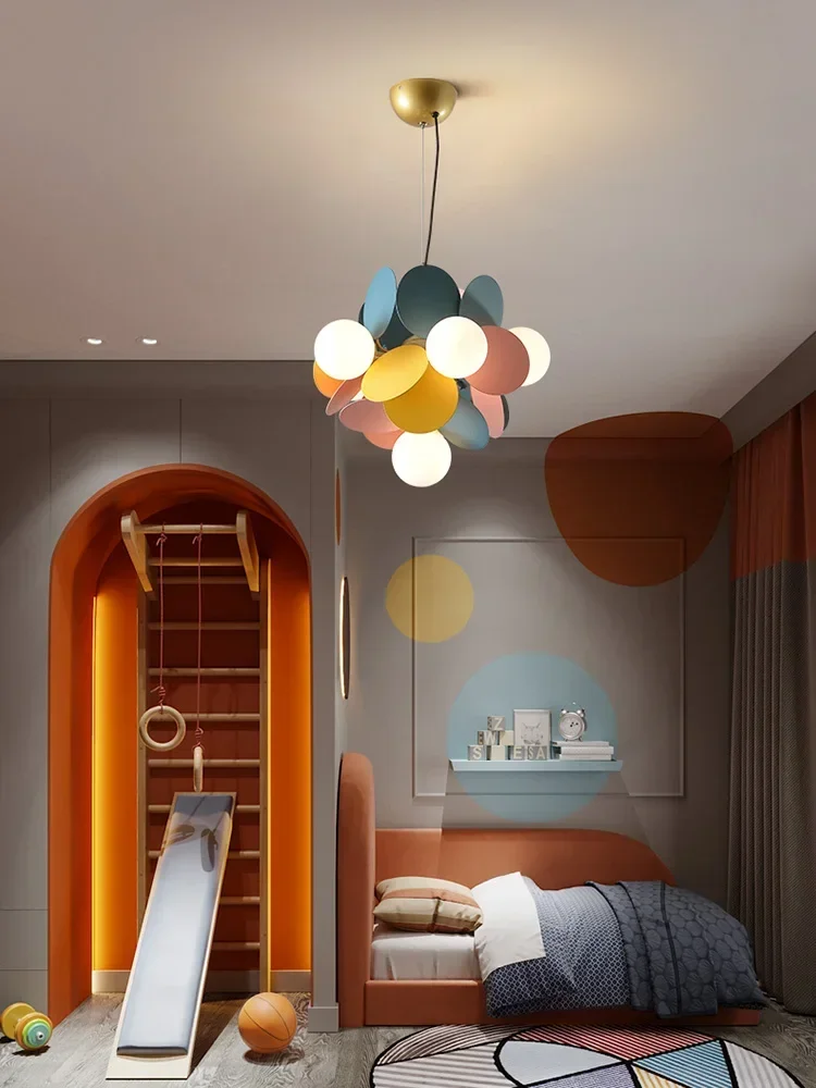 Modern Glass Hanging Lamp for Ceiling Kids Room Pendant Lights Living Room Bedroom Chandelier Loft Home Decorations Lustre