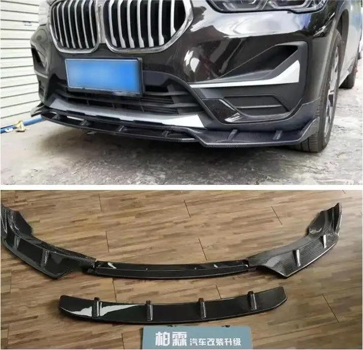 

4PCS/SET REAL CARBON FIBER FRONT BUMPER SPOILER LIP SPLITTERS WIND KNFE COVER For BMW X1 F48 F49 2016 2017 2018 2019 2020 2021