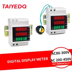 Din Rail Multi-function Digital Meter AC Active Power Factor Electric Energy Ammeter Voltmeter D52-2047