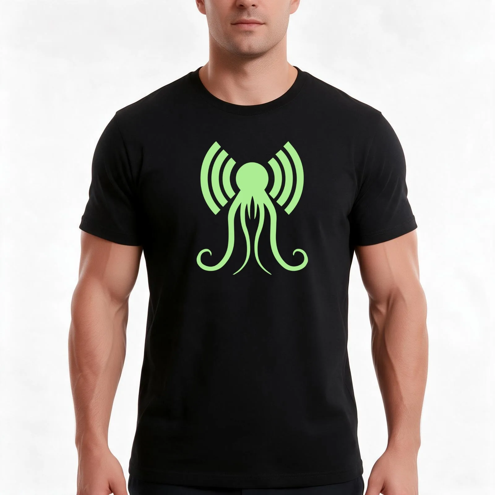 The H.P. Lovecraft Literary Podcast Logo - Green T-Shirt Summer Casual Cotton Tee Oversized Streetwear Tops Unisex Men Women