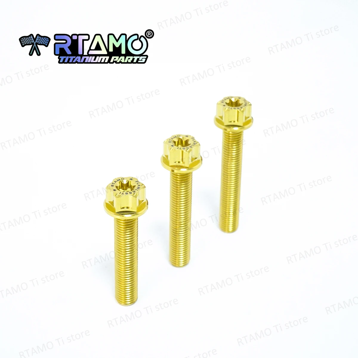 RTAMO مسمار تيتانيوم Gr5 خيط كامل M10x50/55/60x x P لتزيين أنابيب الدراجات النارية اللولبية