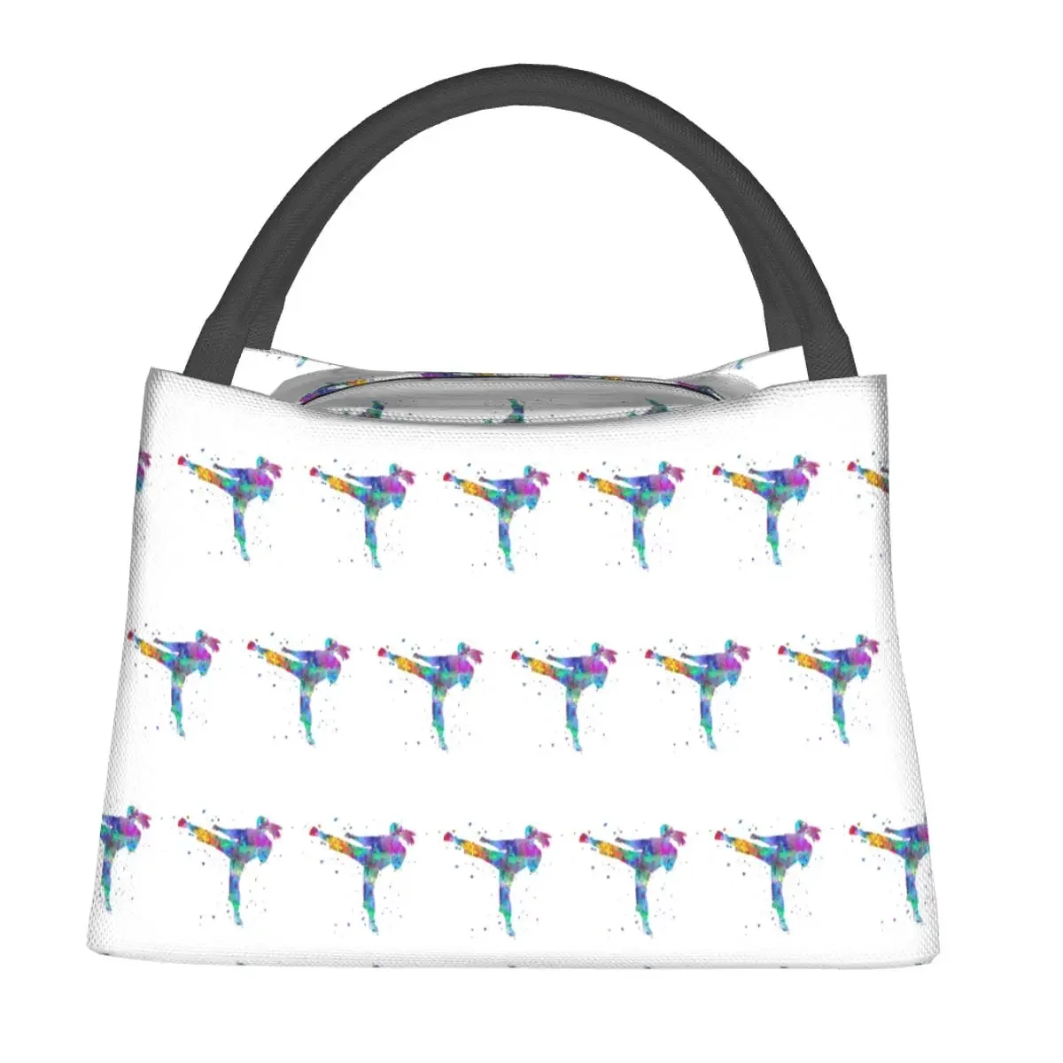 Karate Fighter Girl Insulated Lunch Bag for Women Kids Leakproof Food Boxes Thermal Lunch Box Tote