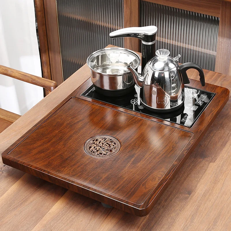 Bottom water kettle integrated small tea tray automatic purple sand tea set household living room kung fu tea table