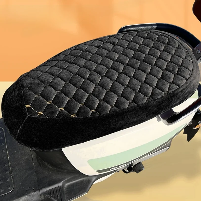 Motorcycle Seat Cover Winter Warm Seat Covers Thickened Velvet Seat Mats Motorbike Electric Bike Seat Cushion Accessory