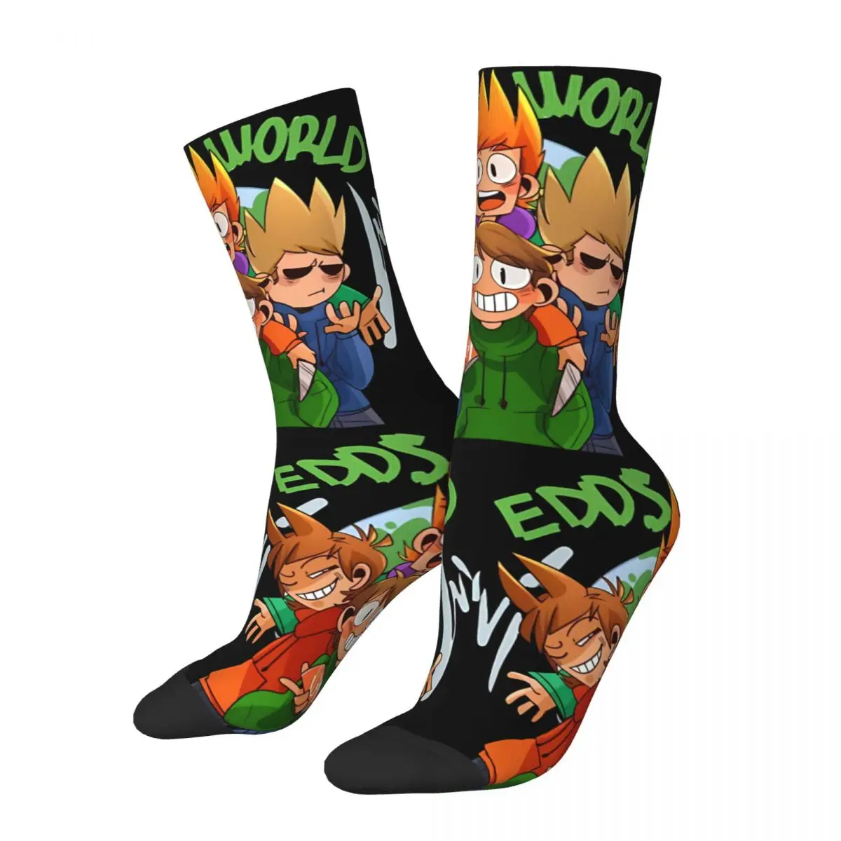 Funny Crazy compression Brilliant Sock for Men Hip Hop Harajuku Eddsworld Happy Quality Pattern Printed Boys Crew Sock Novelty