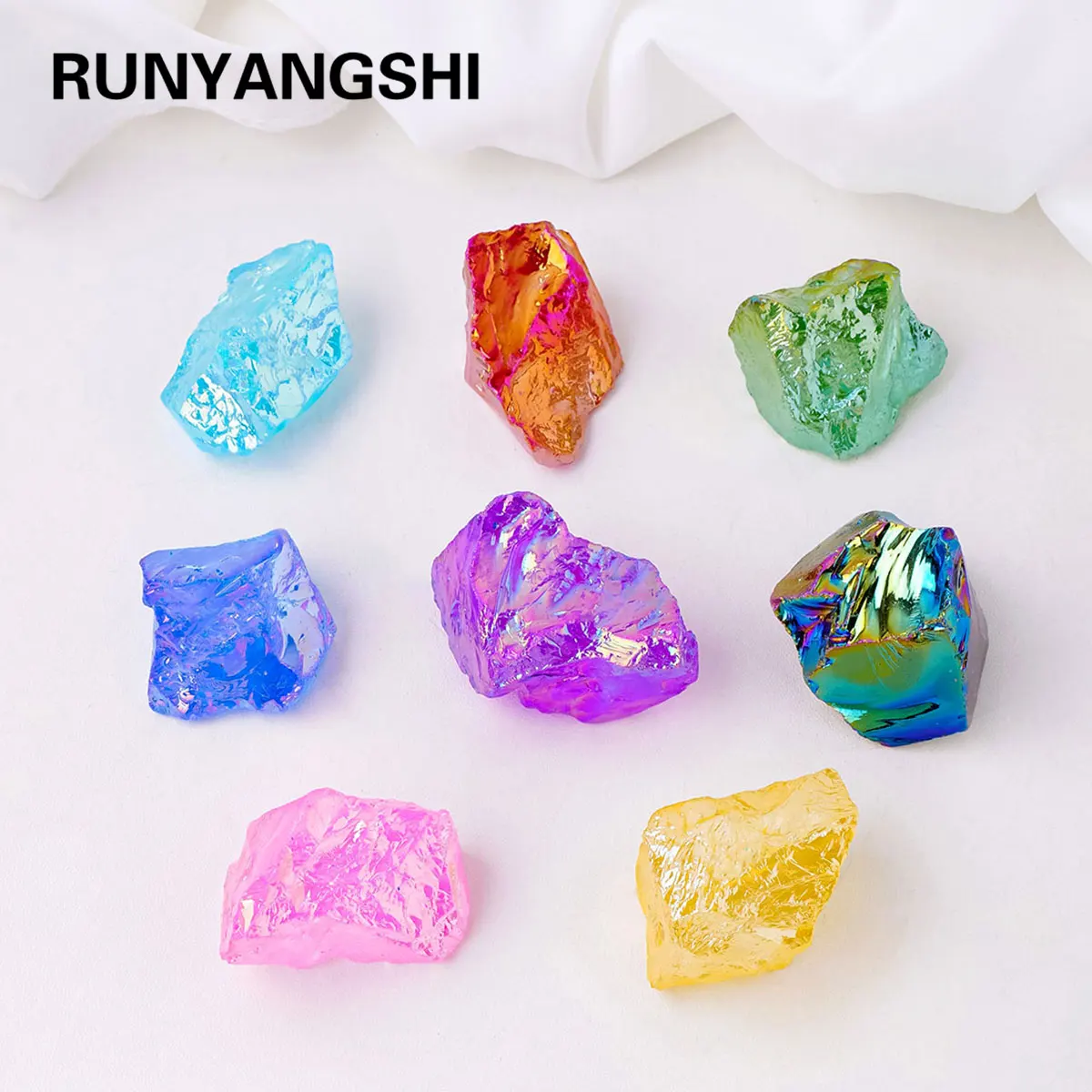 1PC Natural Electroplate Colorful Irregular Crystal Rough Stone Raw Geode Quartz Color Fengshui Home Decoration Ornaments