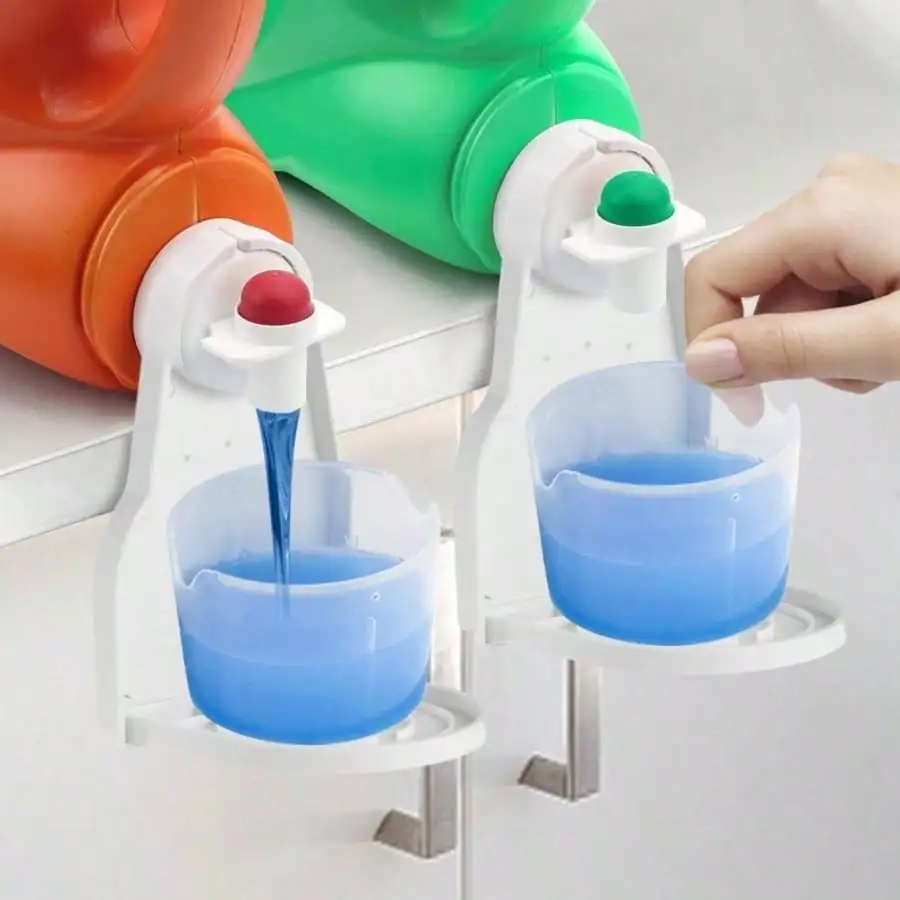 Foldable Laundry Detergent Cup Holder Portable Laundry Organizer Clip Detergent Drip Collector Fits Snugly On Detergent Bottle Spout Prevents Dripping Mess In Laundry Room For Fabric Softener view 3