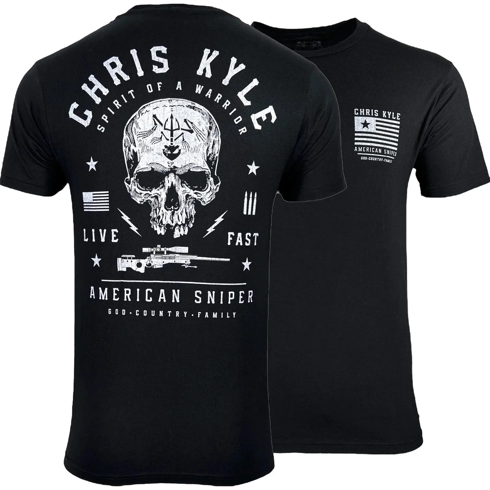 Spirit of Warrior Chris Kyle American Sniper Military Grunt T-Shirt 100% Cotton O-Neck Summer Short Sleeve Casual Mens T-shirt