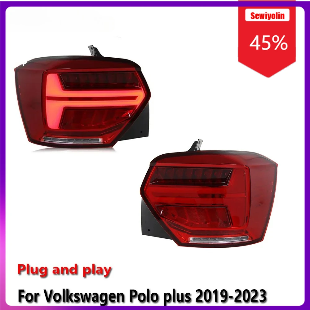 

Sewiyolin Автомобильные светодиодные фонари в сборе для VW Polo Plus 2019-2024 Авто противотуманные DRL Тормозной указатель поворота Plug and Play