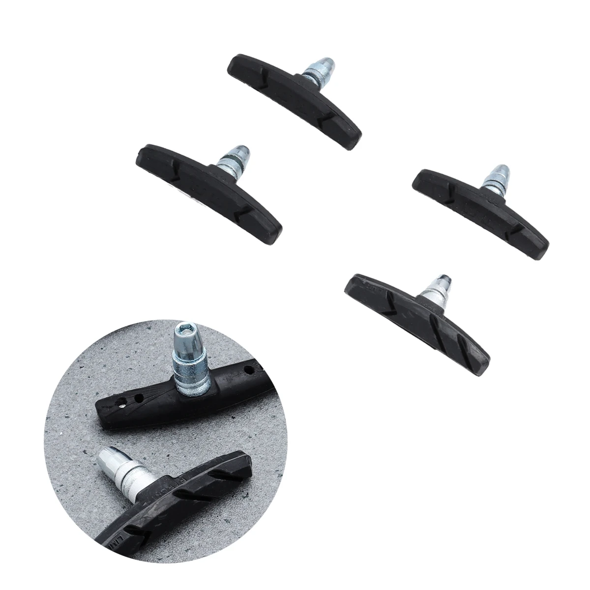 

Pads For Mountain Road Bike Rubber Stainless Steel Non-Slip Wear-Resistant Front Brake Blocks Waterproof Durable