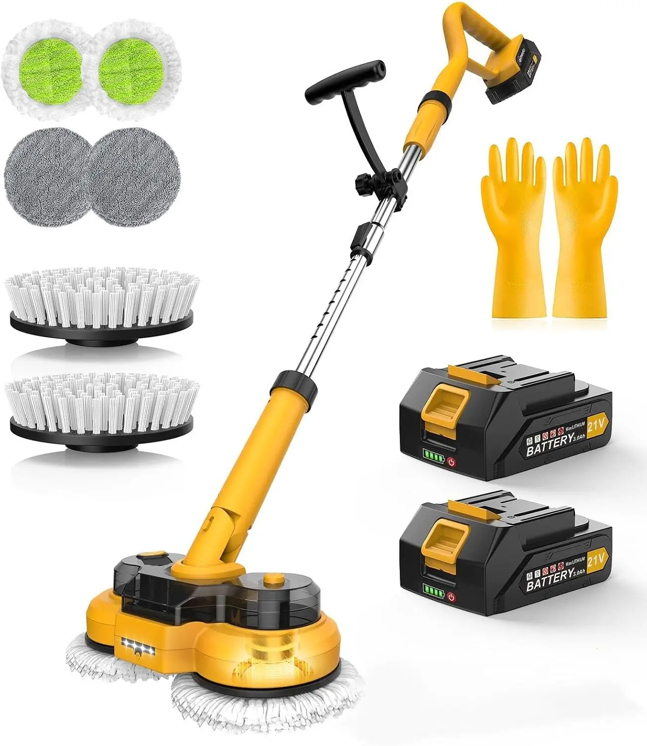 Cordless Electric Mop M1, 6000mAh, 2-in-1 Spin Mop & Floor Scrubber