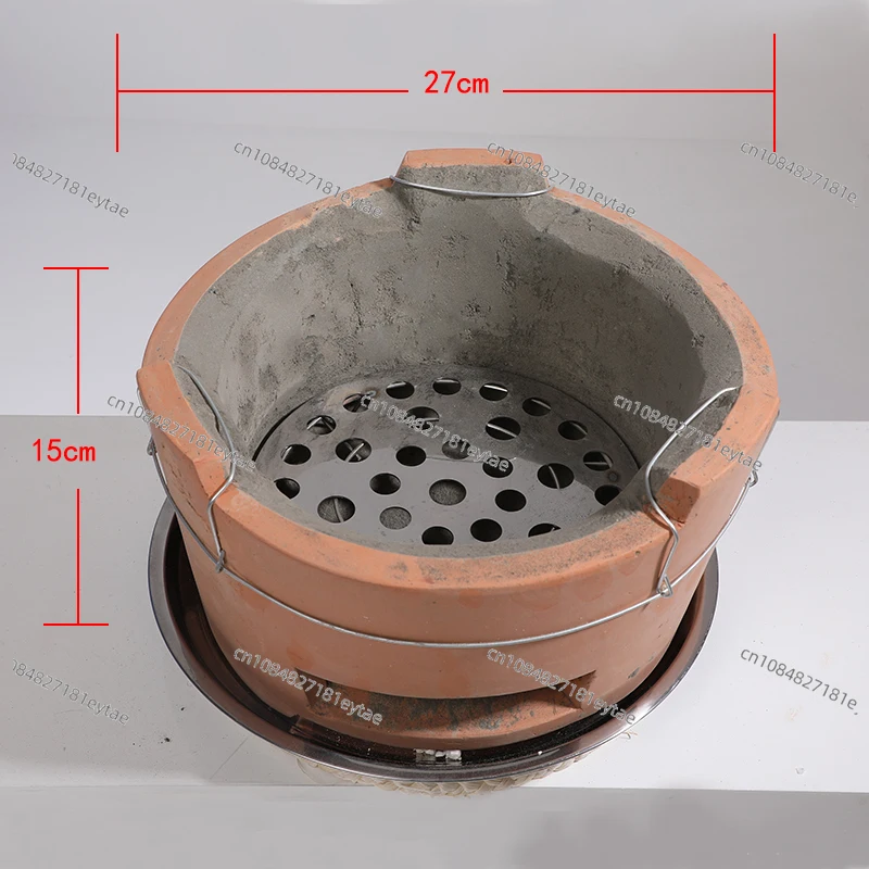 Olla caliente de carbono para barbacoa, estufa de carbono pequeña de barro rojo, borde de cazuela de arcilla estilo Hong Kong para el hogar comercial