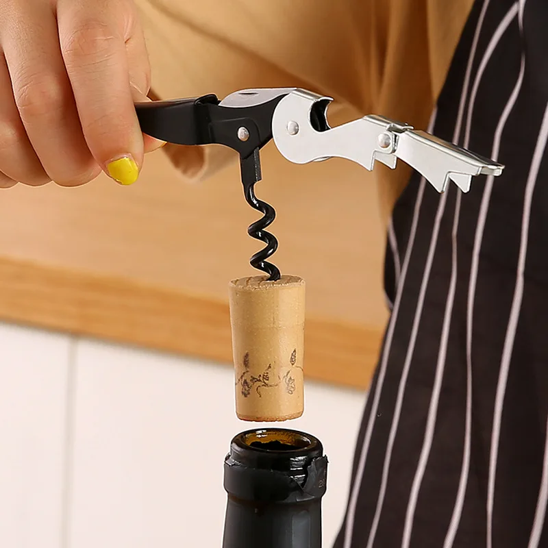 5pcs Creative Alloy Wine Opener,Stainless Steel Wine Corkscrew Beer Bottle Cap Remover,For Kitchen Tools Bar Home Accessories