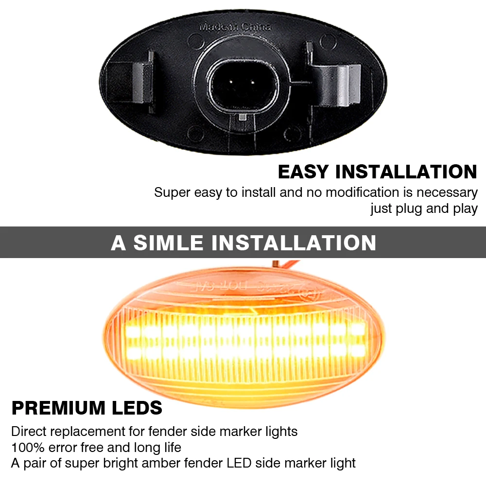 2pcs For Suzuki Swift Jimmy Vitara SX4 Alto Led Dynamic Side Marker Turn Signal Light Sequential Blinker Light Amber Indicator