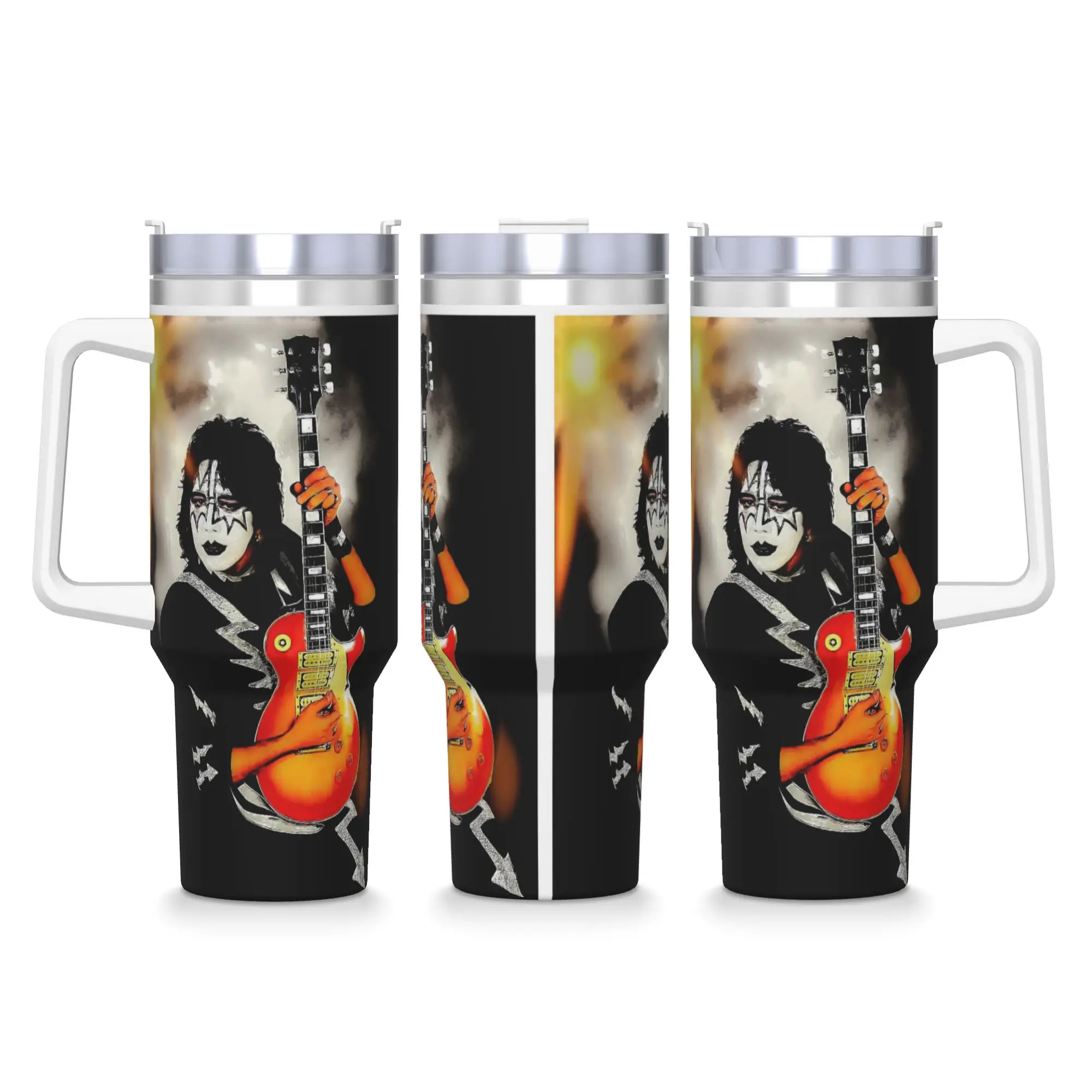

Stainless Steel Tumbler Ace Frehley Lead Guitarist Coffee Mug Leakproof Hot Drinks Car Mugs Travel Custom Water Bottle