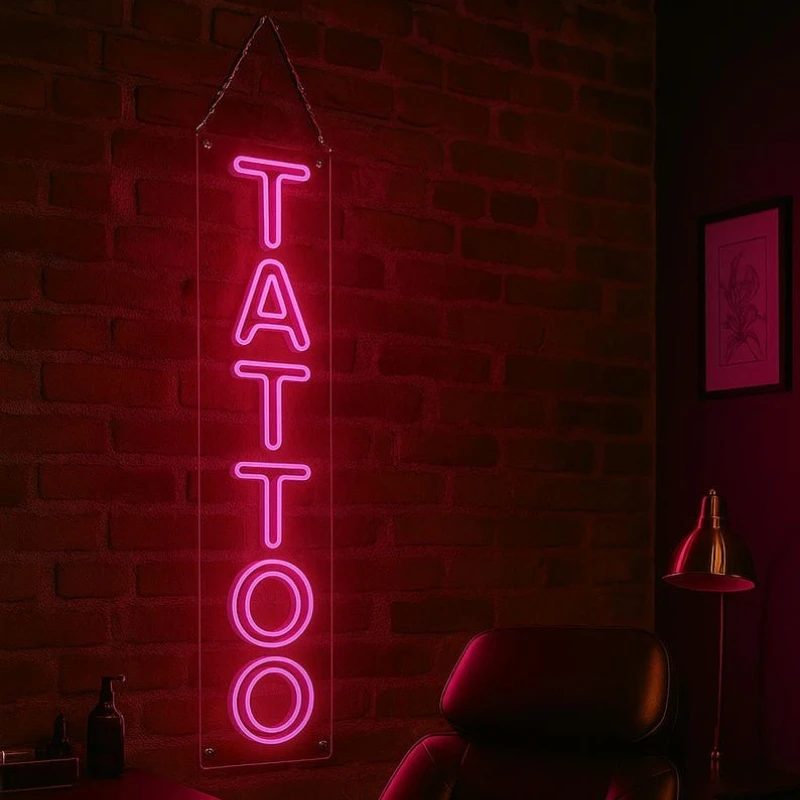 TATTOO Neon Sign for Tattoo Salon Studio LED Wall Art Decor for Business Stores Logo Window Display Man Cave Garage Bedroom