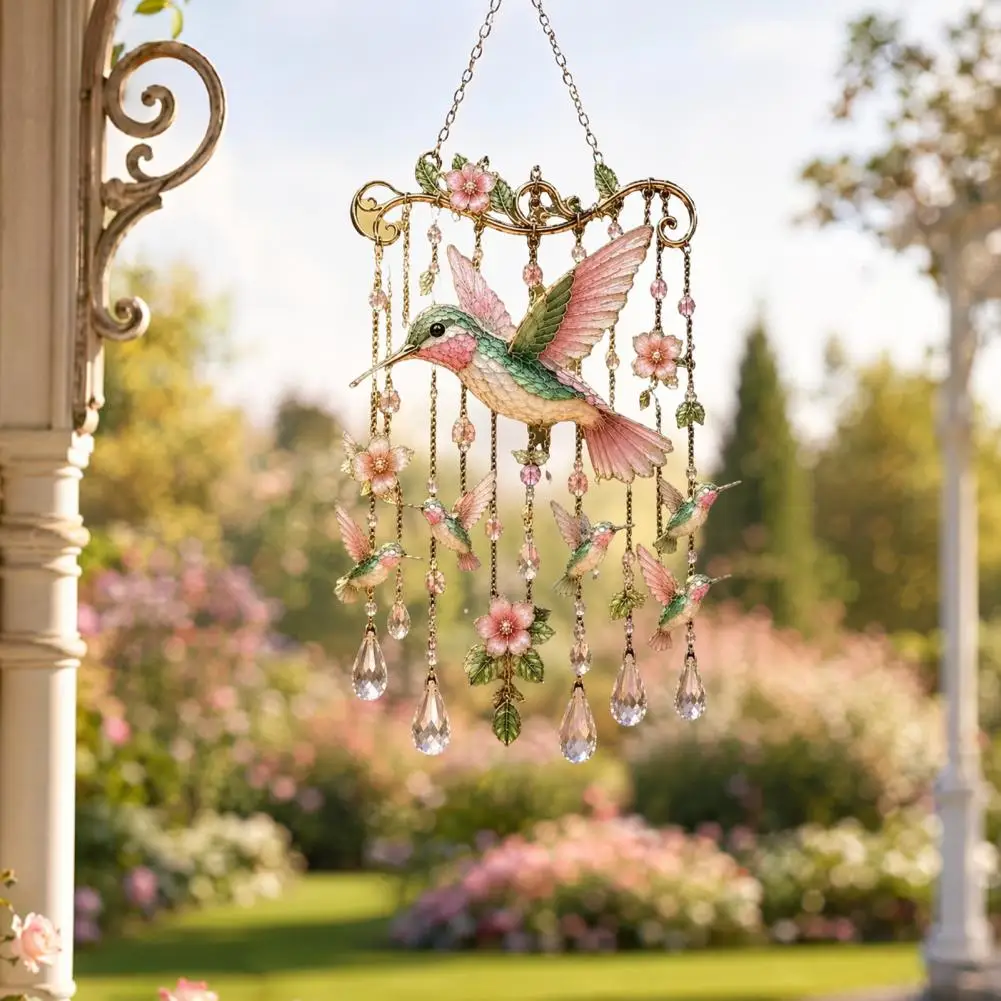 Bird-shaped Outdoor Decoration Garden Hanging Ornament Outdoor Bird Wind Chimes Decorative Hanging Pendants Acrylic for Garden