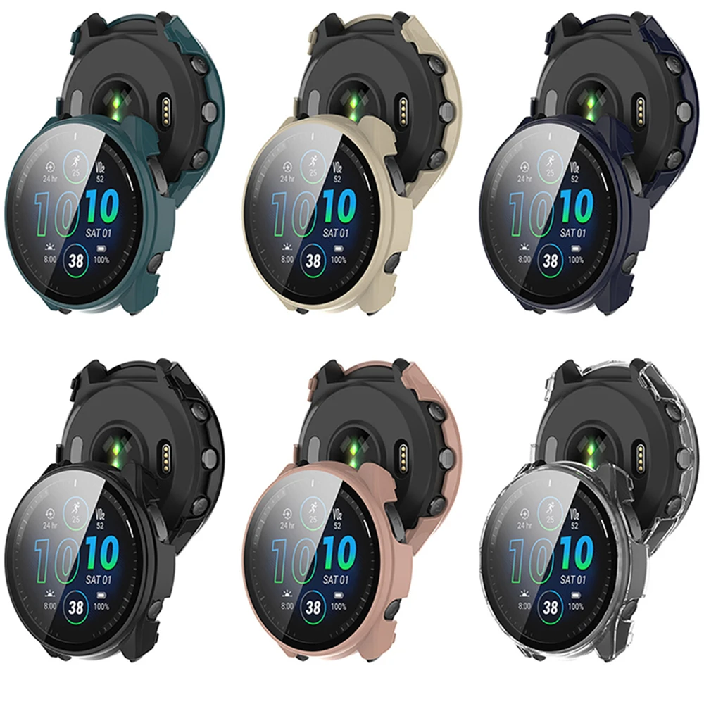 Watch Protective Case Spare Parts For Garmin Forerunner 965PC + Tempered Film Integrated