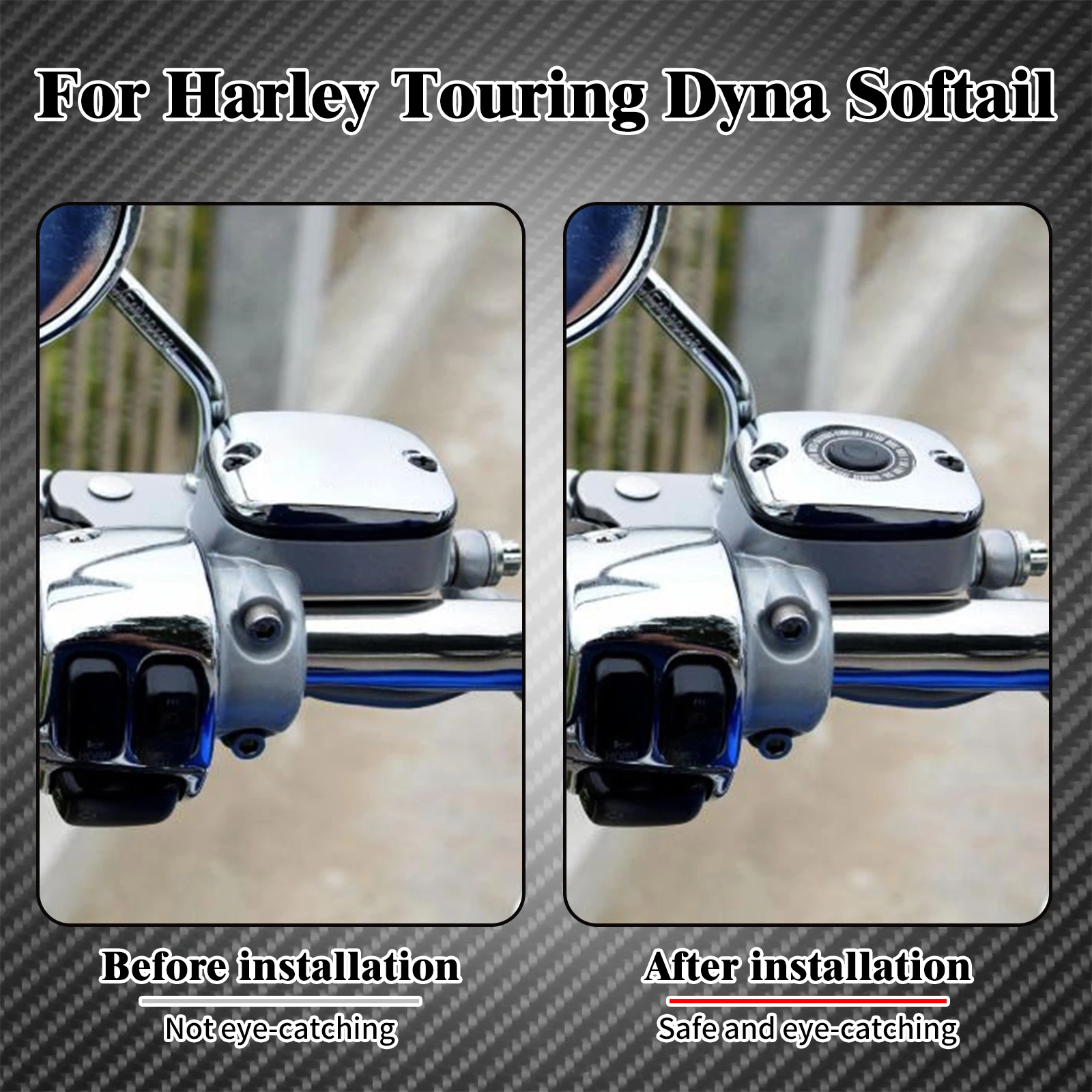 Motorcycle Brake Master Front Cylinder Cover For Harley Dyna Softail Touring Road King Slim Low Rider Street Glide Fat Boy FLHT