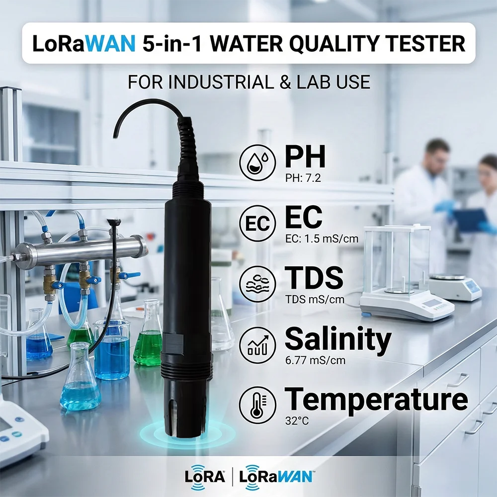 

5 in 1 Water Quality Tester PH EC TDS Salinity Temperature Sensor for Industrial Laboratory Use
