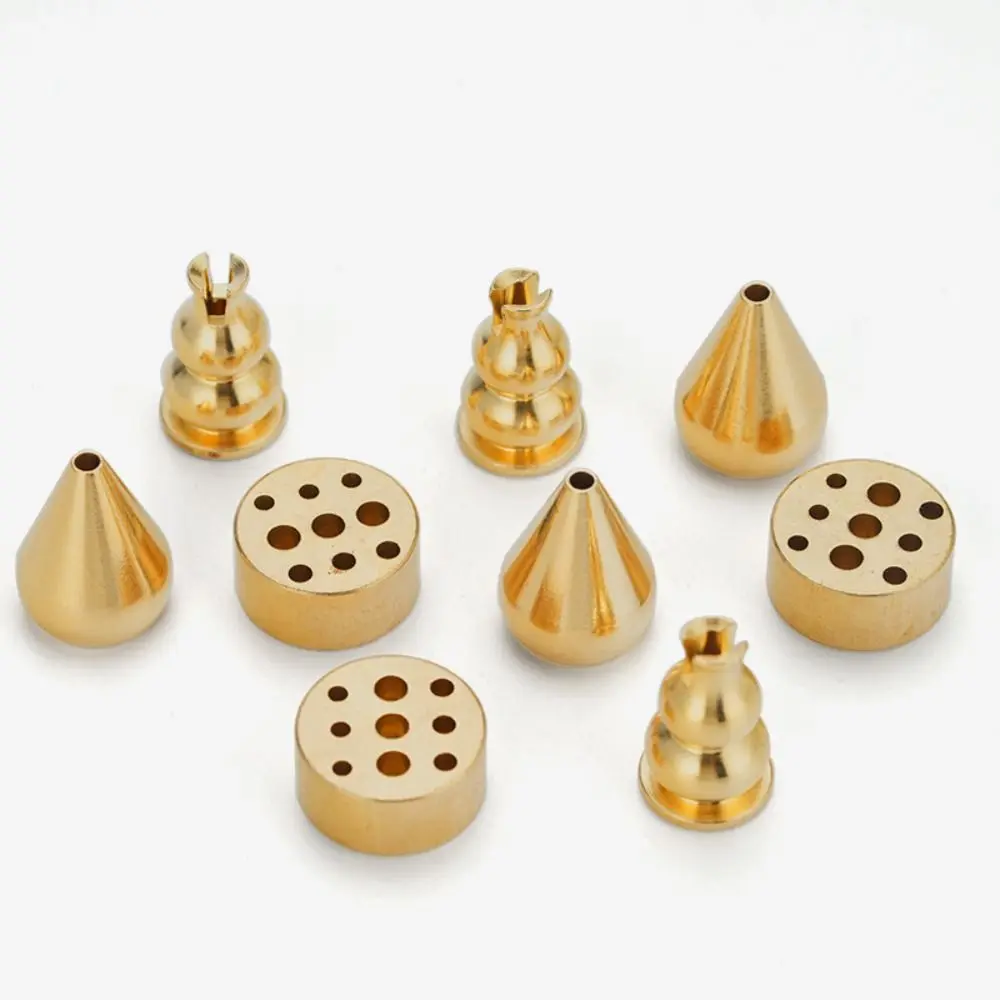 Durable Water Drop Shape Nine-hole Incennse Insert Brass Mini Brass Incense Tray Handmade Coils Base Holder Office