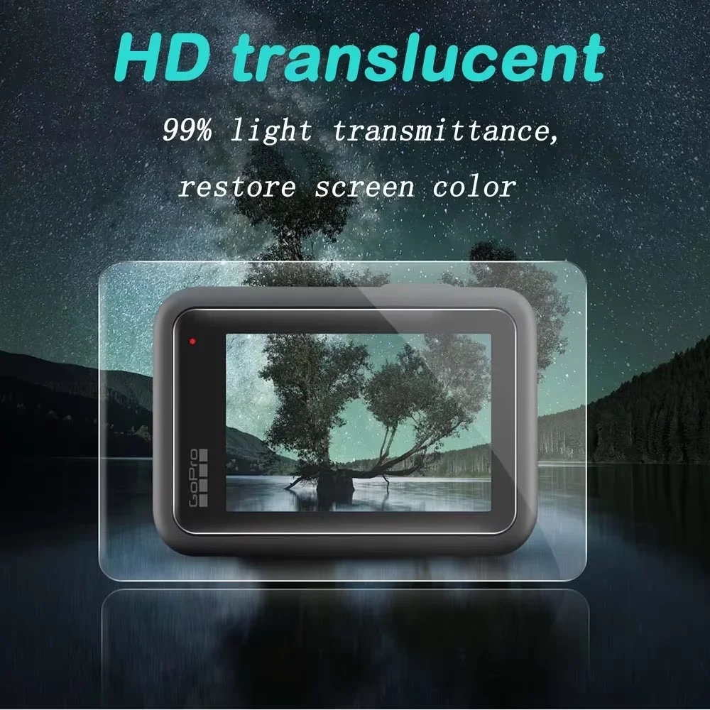 9H Hardness Glass for GoPro Hero 13 Screen + Lens Protector Clear Ultra-HD Tempered Glass Anti-scratch Film Accessories