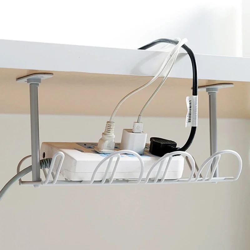 

Under Desk Cable Rack Outlet Holder Hanging Line Organizer Wire Organizers for Home Office Desk