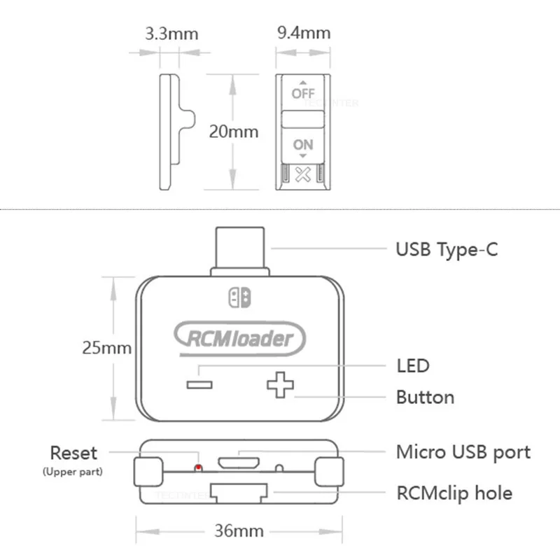 1pc Aggiornamento V10 RCM Caricatore One Payload Bin Iniettore Trasmettitore per Nintendo Switch per PC Host Utilizzare U Gioco del Disco Risparmia