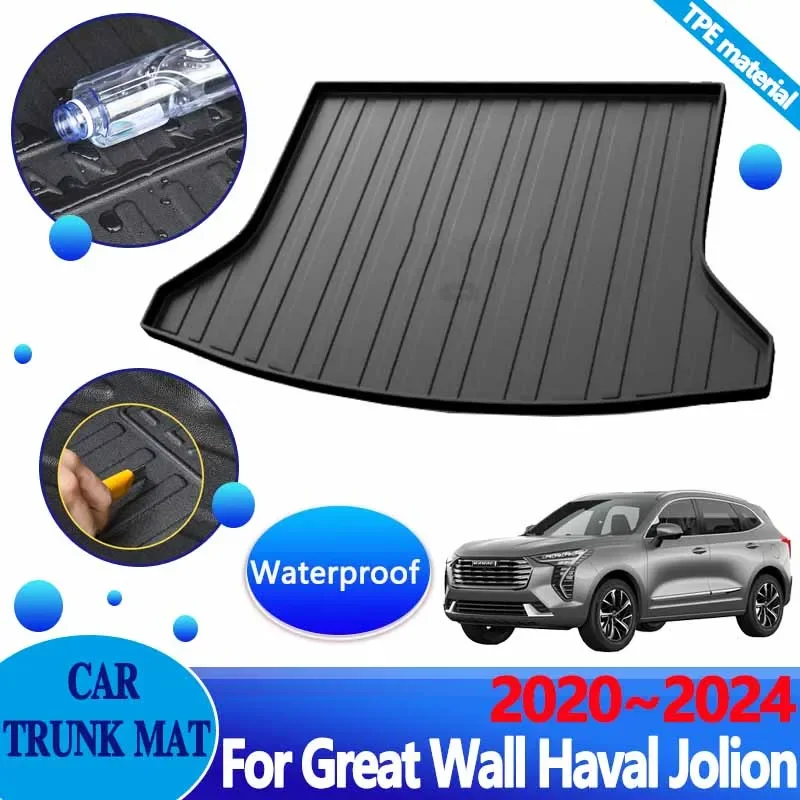 

for Great Wall Haval Jolion 2020~2024 GWM Car Trunk Mats Anti-scratch Liner Waterproof Carpet Protector Storage Pad Accessories