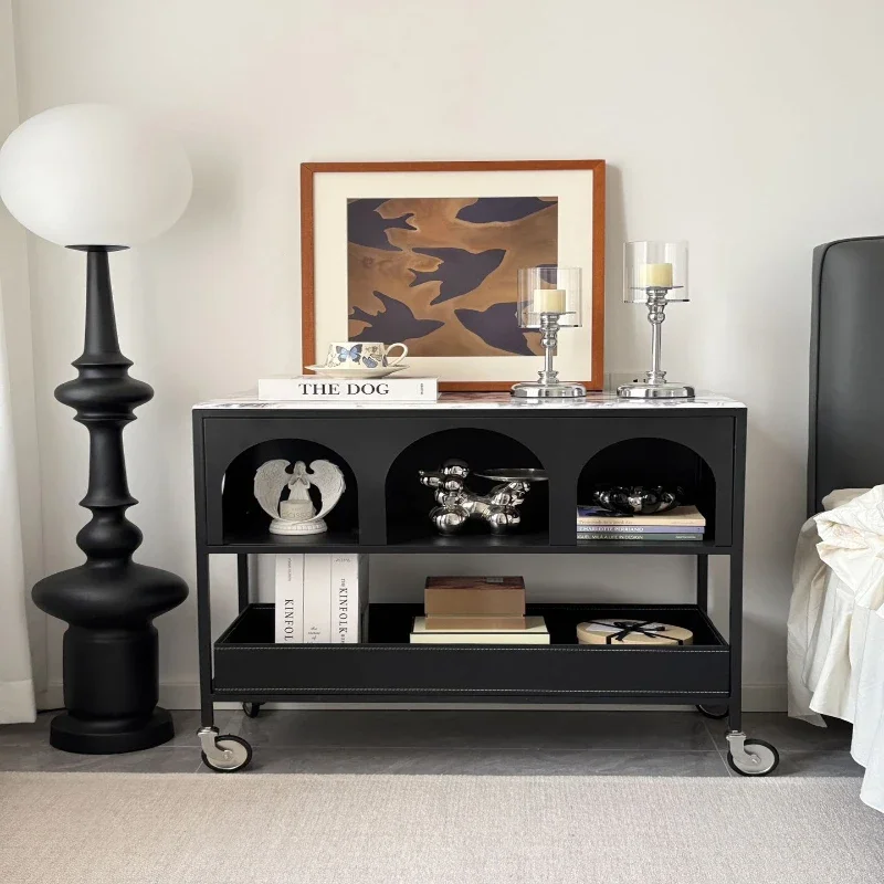 

Light luxury high sense removable dining side cabinet tea cabinet living room locker