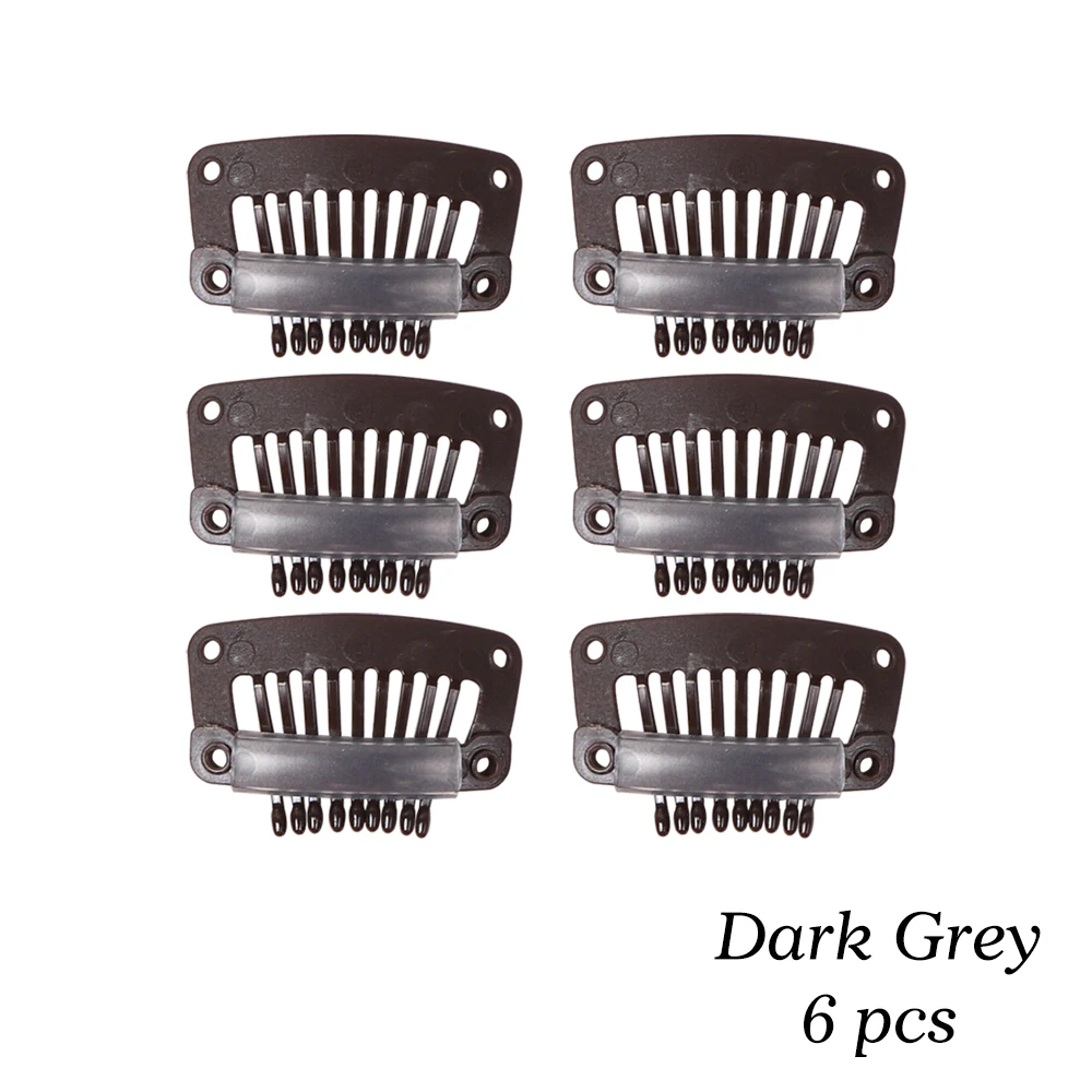 32mm Black Plastic Wig Clips, Snap Clips for Hair Extensions