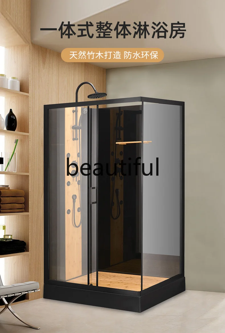 

Integrated shower room Integrated bathroom Indoor toilet Dry and wet separation Integrated bathroom Glass sliding door