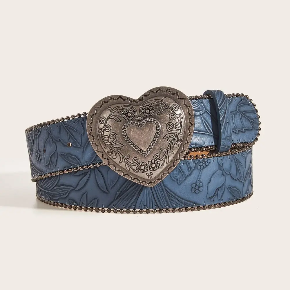 Vintage American Style Women's Belt Retro Gothic Heart Waist Belt Designer Y2k Dress Jeans Belt Spicy Girls