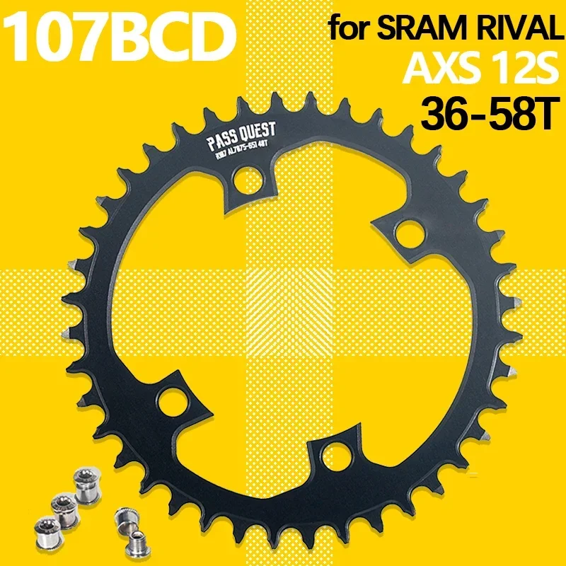 107bcd Chainring AXS 12S for Sram Rival Road Bike Crankset Round Chainring 107 BCD 36T 40T 42T 54T 56T 58T Bike Chain Wheel