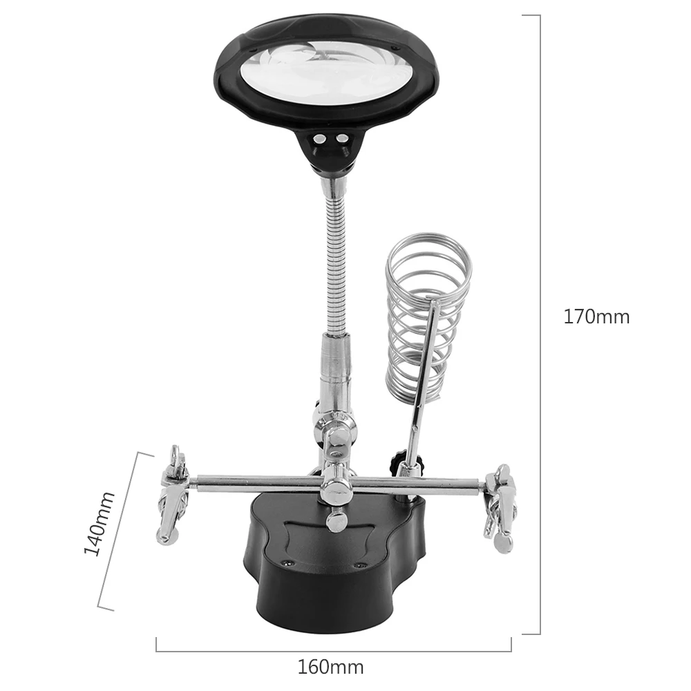 LED Magnifying Lamp Daylight Lamp 5X Magnifying Glass Cold Light Adjustable Magnifying Glass with Light for Reading Crafts