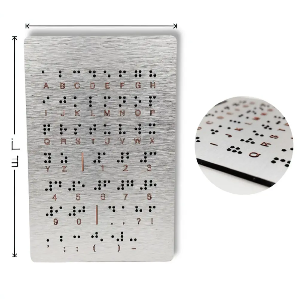 Tactile Sensory Braille Study Board For Beginners Visual Impairment Educational Alphabet Number Training Aid Kit Silver